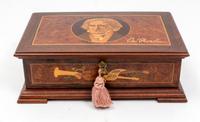 A Marquetry Decorated Music Box Length 11 1/2 inches. — 20TH CENTURY