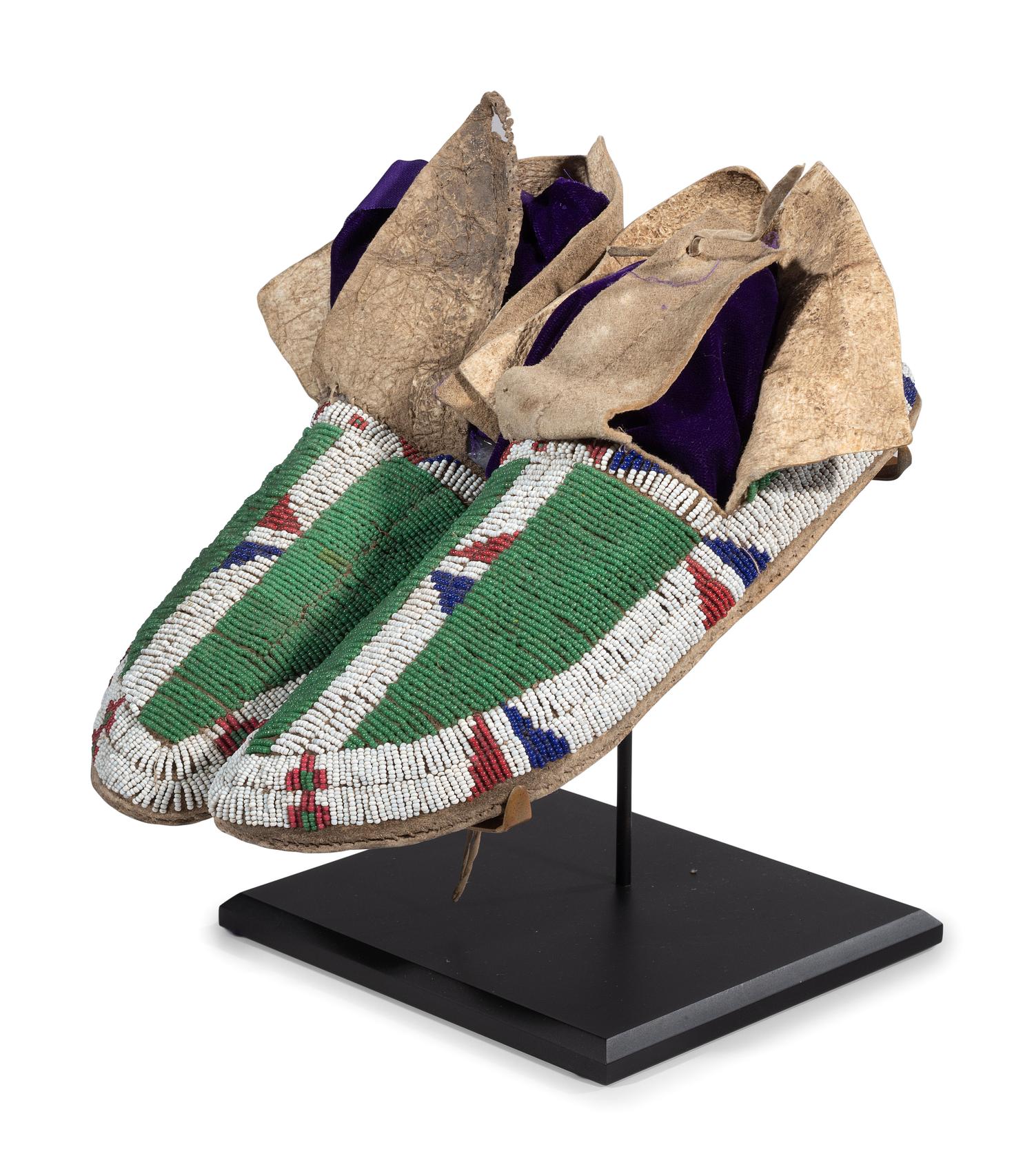 Sioux Beaded Hide Moccasins