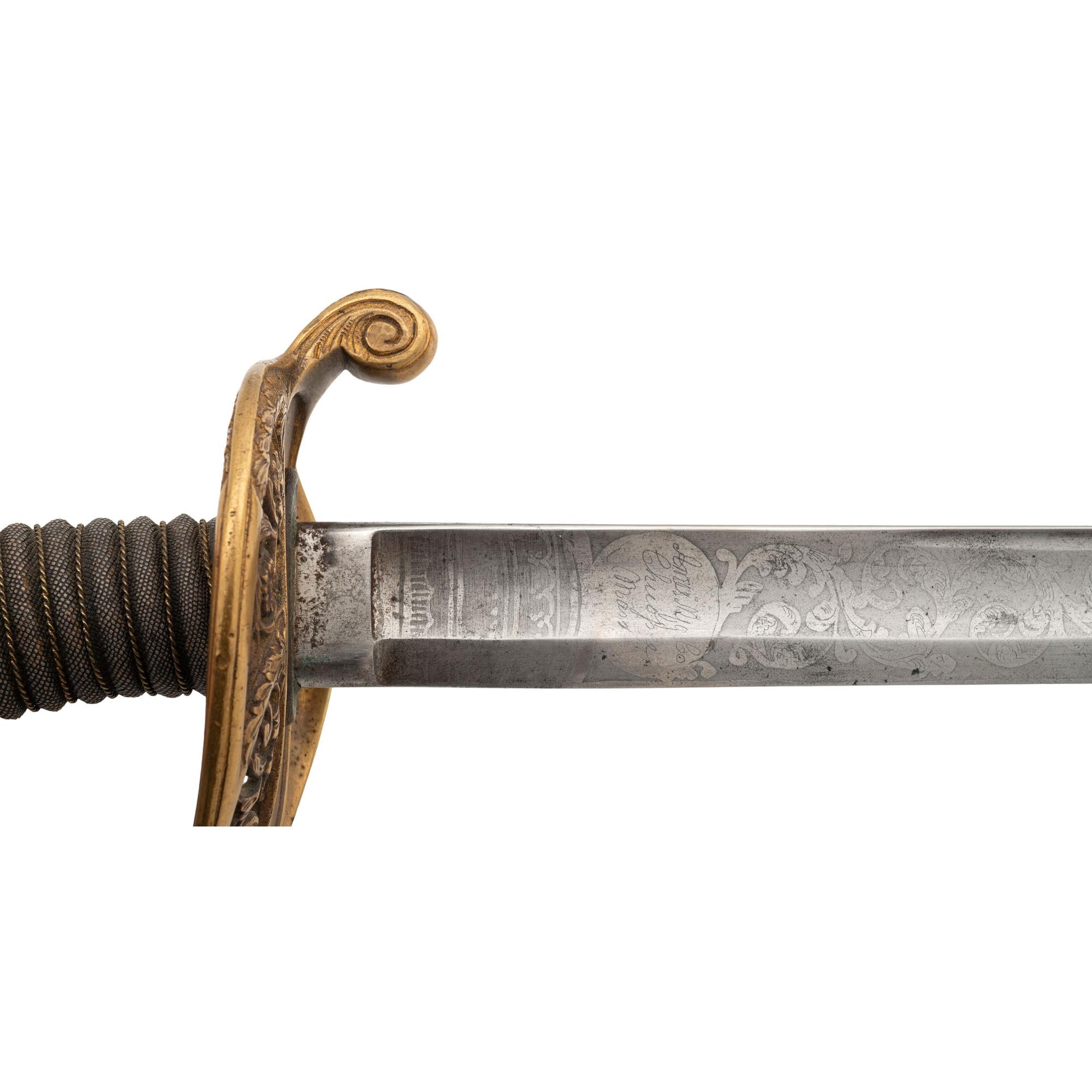 Ames Model 1850 Foot Officers Sword Presented to Capt. David Lamb - 31st New York Volunteers