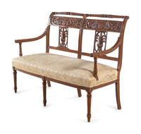An Italian Carved Fruitwood Bench