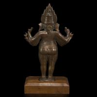 An Indian brass standing figure of Ganesh 铜塑象头神 19th century ????
