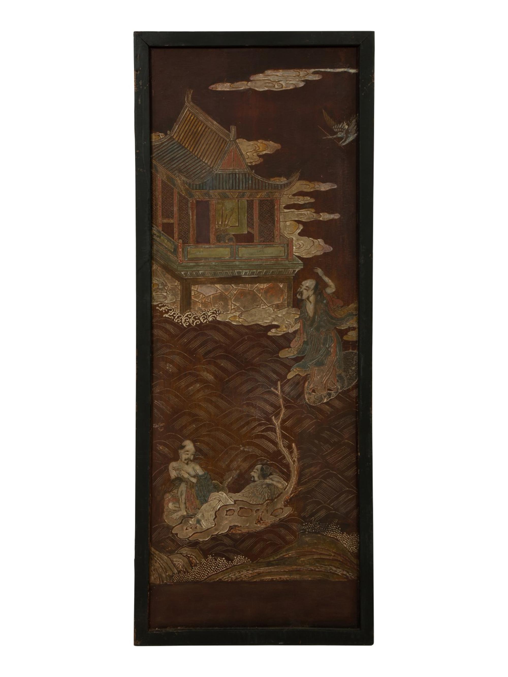 Seven Chinese Framed Lacquer Panels — 19TH CENTURY