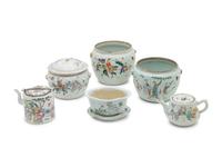 Six Chinese Famille Rose Porcelain Articles