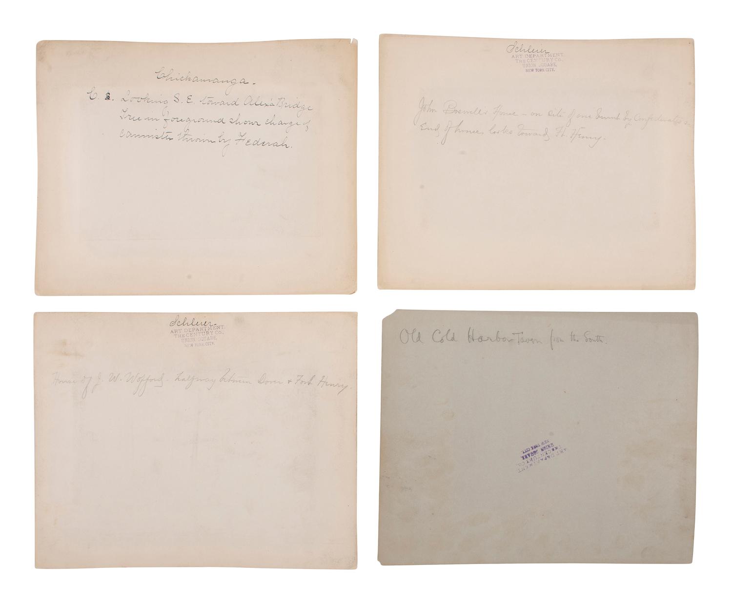 [CIVIL WAR]. 19 albumen photographs of various Civil War battlefields, particularly Chickamauga. Ca 1880s.