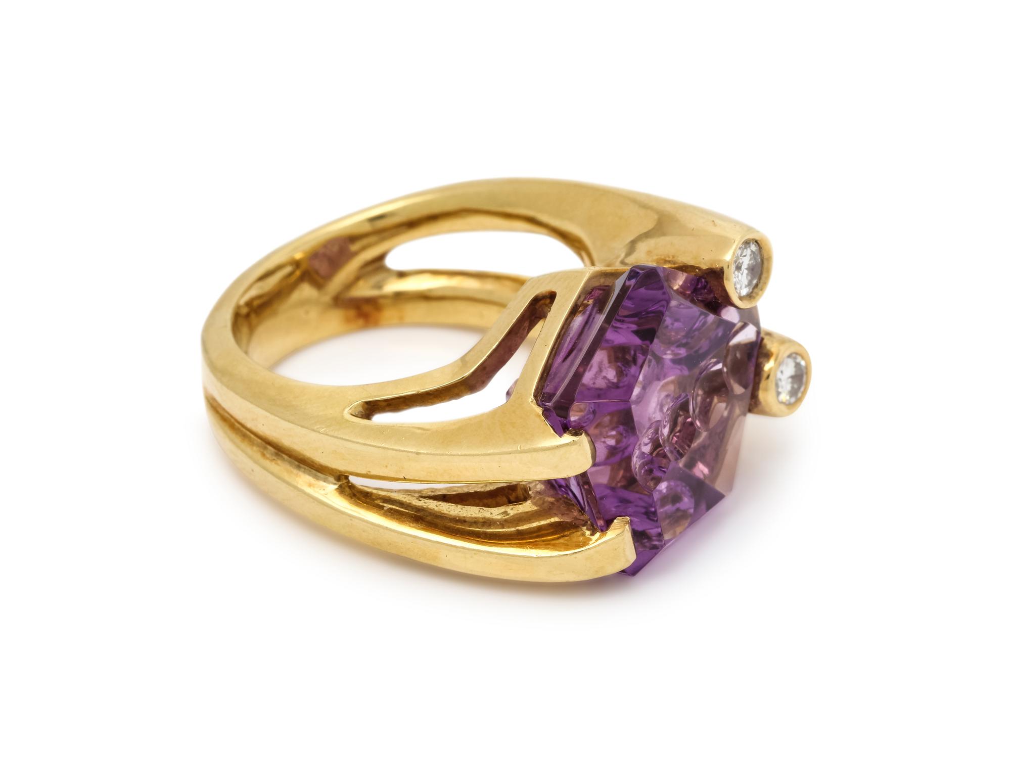 AMETHYST AND DIAMOND RING