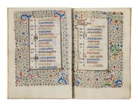 CIRCLE OF THE MASTER OF JEAN ROLIN II (active Paris, c. 1445–1465) A single quire of twelve leaves from a Book of Hours, calendar, in French, illuminated manuscript on parchment [France, Paris, c. 1450]