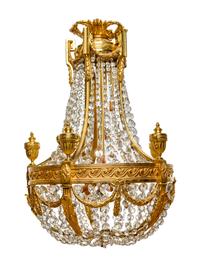 A French Neoclassical Style Gilt Bronze Ten-Light Chandelier
