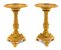 A Pair of Charles II Gilt Bronze Stands Height 12 3/8 x diameter 7 5/8 inches. — SECOND QUARTER 19TH CENTURY