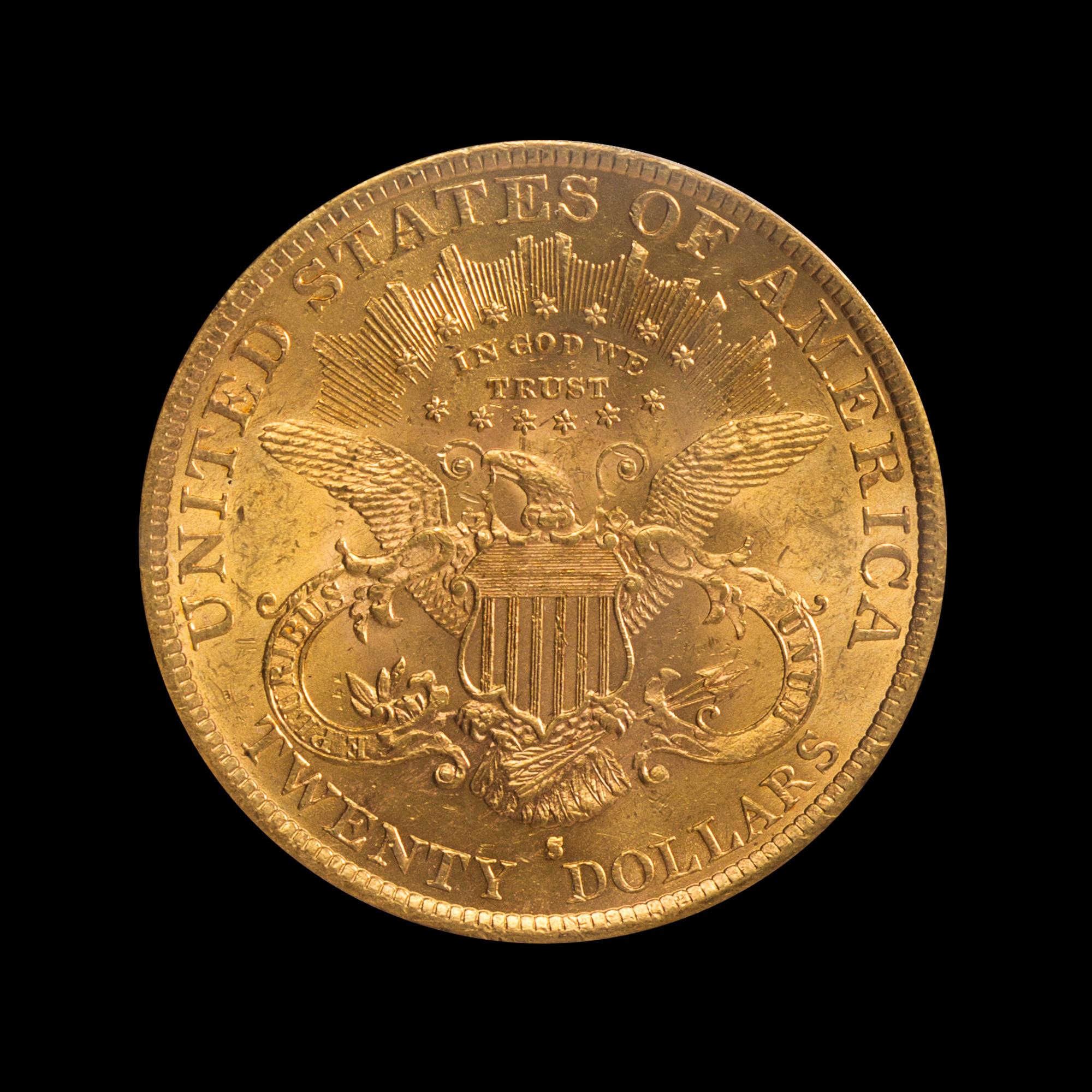 A United States 1892-S Liberty Head $20 Gold Coin