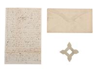 Private Byron Smith, 203rd Pennsylvania Infantry Regiment. Autographed letter with X Corps badge sent home to his sister. Hampton, VA, 6 January 1865.
