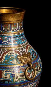 A Chinese Cloisonne Enamel Baluster Vase