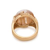 YELLOW GOLD AND RUTILATED QUARTZ RING