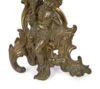 A Pair of French Gilt Bronze Chenets