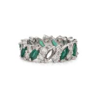 EMERALD AND DIAMOND ETERNITY BAND