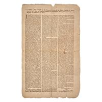 [American Revolution] (Dickinson, John, and Thomas Jefferson). A Declaration of the Representatives of the United Colonies of North-America, now met in General Congress at Philadelphia, setting forth the Causes and Necessity of their taking up Arms