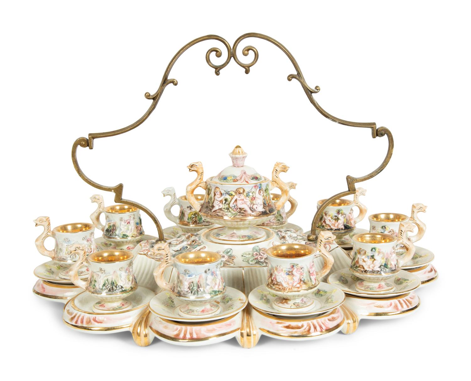 A Capodimonte Porcelain Coffee Service — 20TH CENTURY
