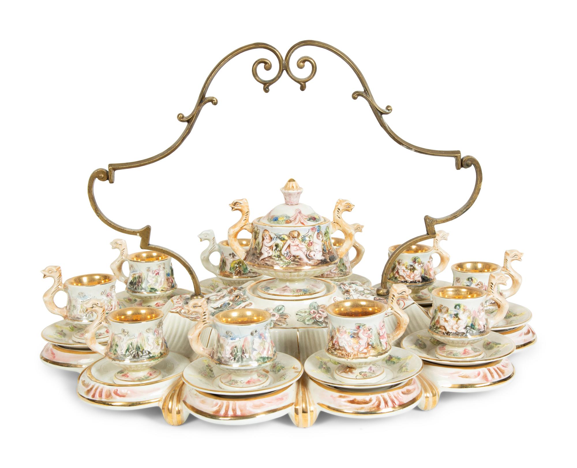 A Capodimonte Porcelain Coffee Service — 20TH CENTURY