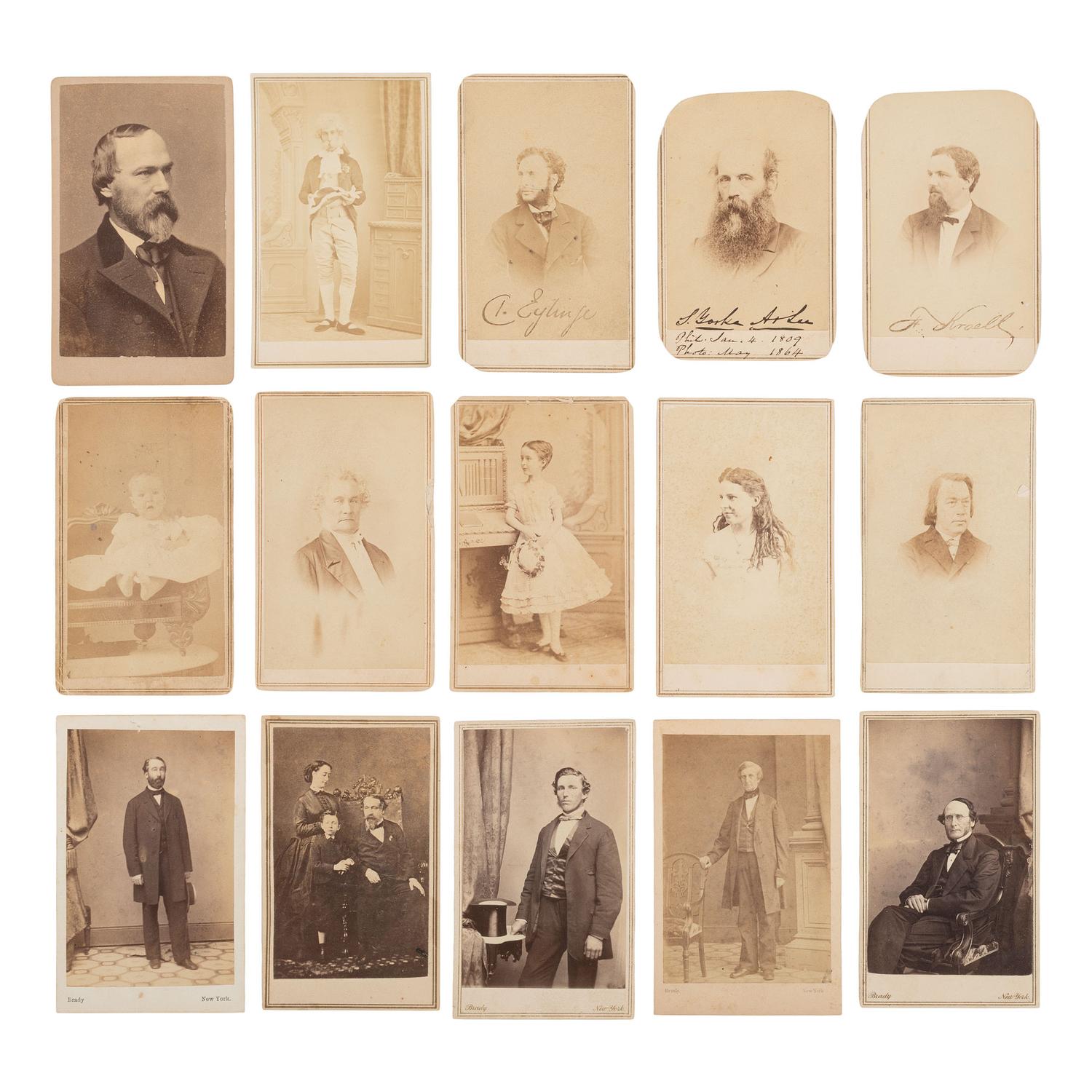 [Early Photography] Group of 114 Carte de Visites of Men, Women, and Children, incl. Portraits by Brady and Gardner