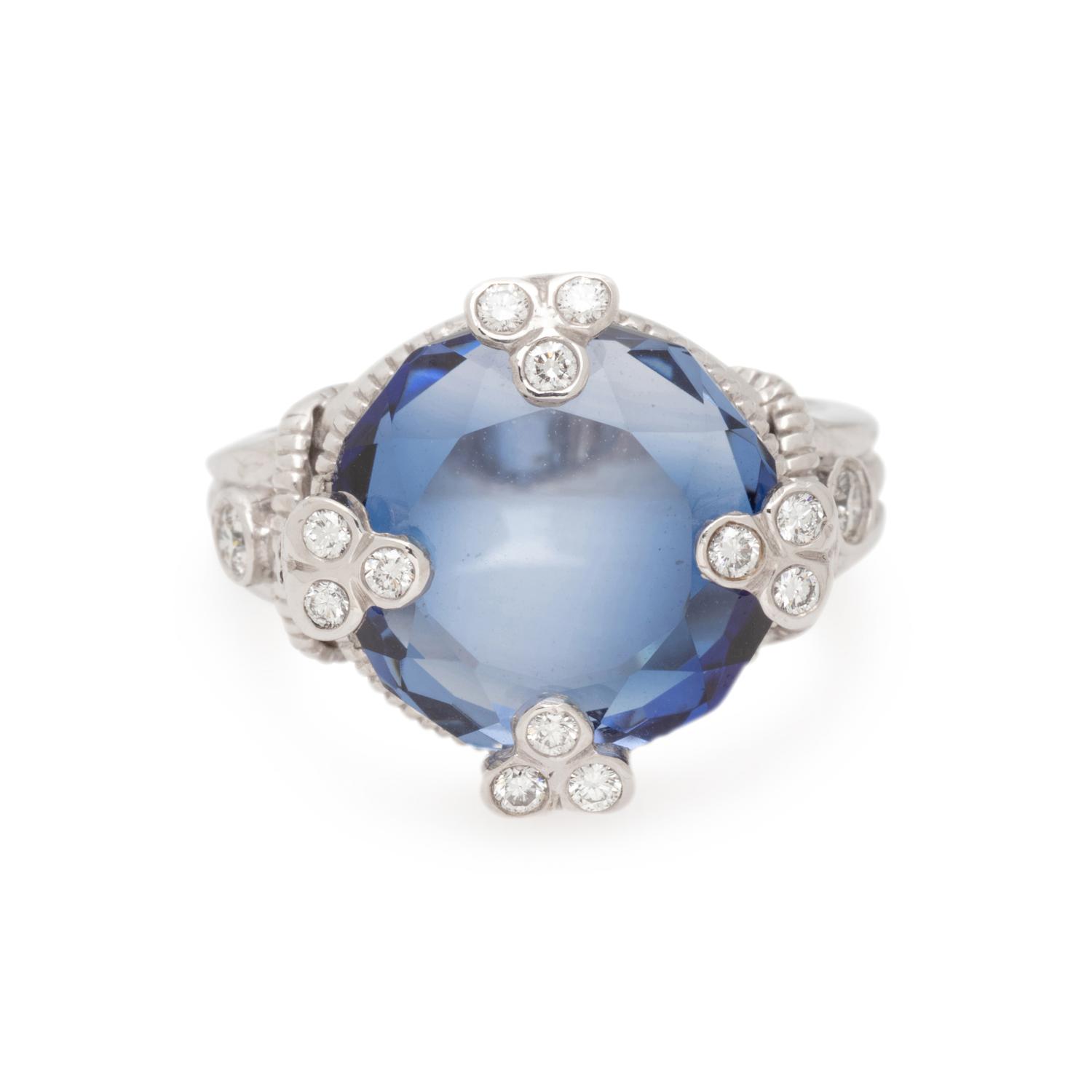 JUDITH RIPKA, IOLITE AND DIAMOND RING