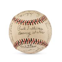 A 1940 Milwaukee Brewers Team Signed Autograph Baseball