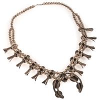 Navajo Silver and Turquoise Squash Blossom Necklace