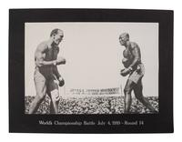 [BOXING]. World's Championship Battle, July 4, 1910 - Round 14 . Featuring Jack Johnson and Jim Jeffries.