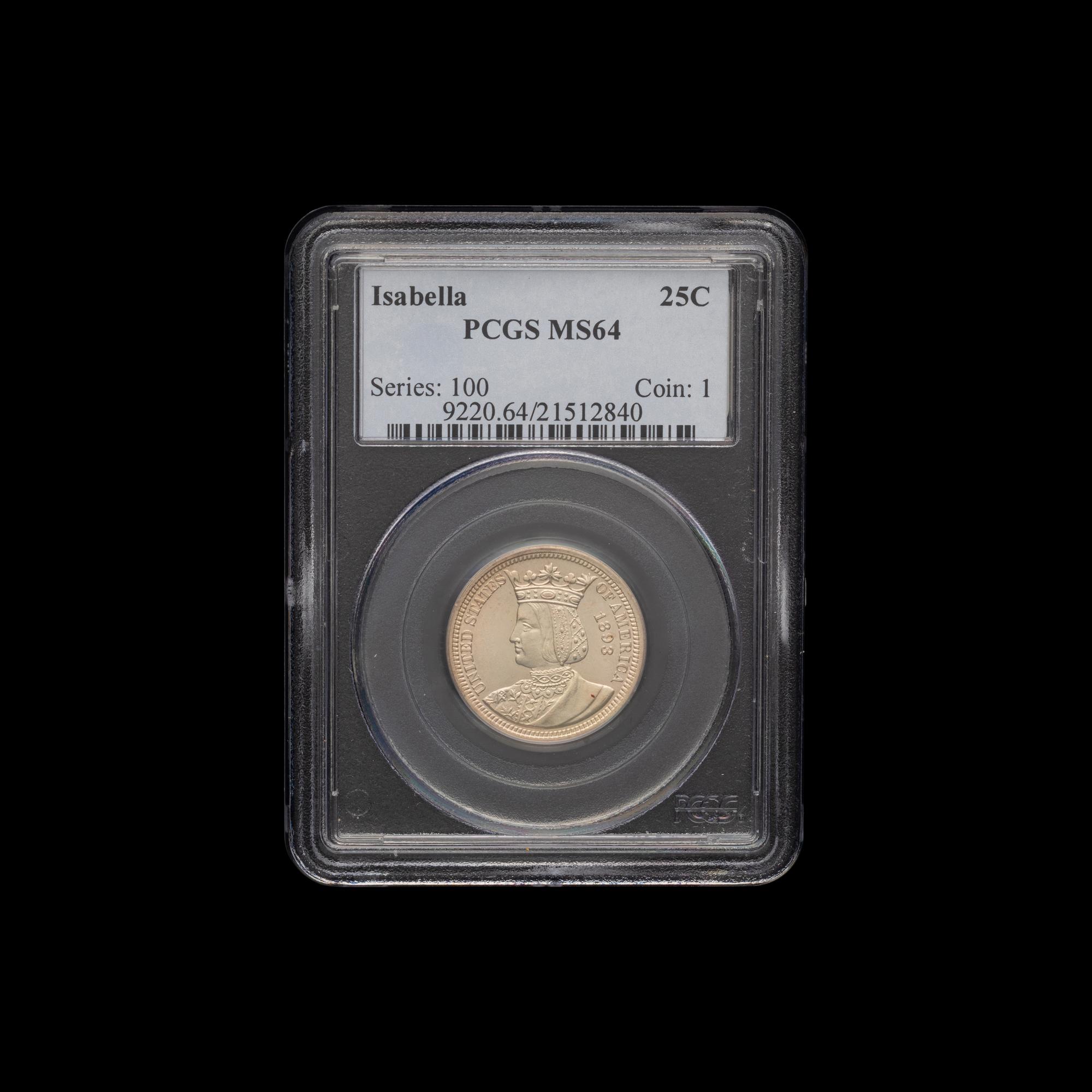 An 1893 Isabella 25c Coin [PCGS MS64]