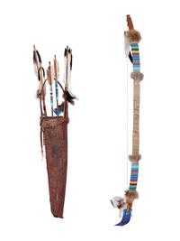 Award Winning Beaded Bow, Arrows, PLUS Birchbark Quiver