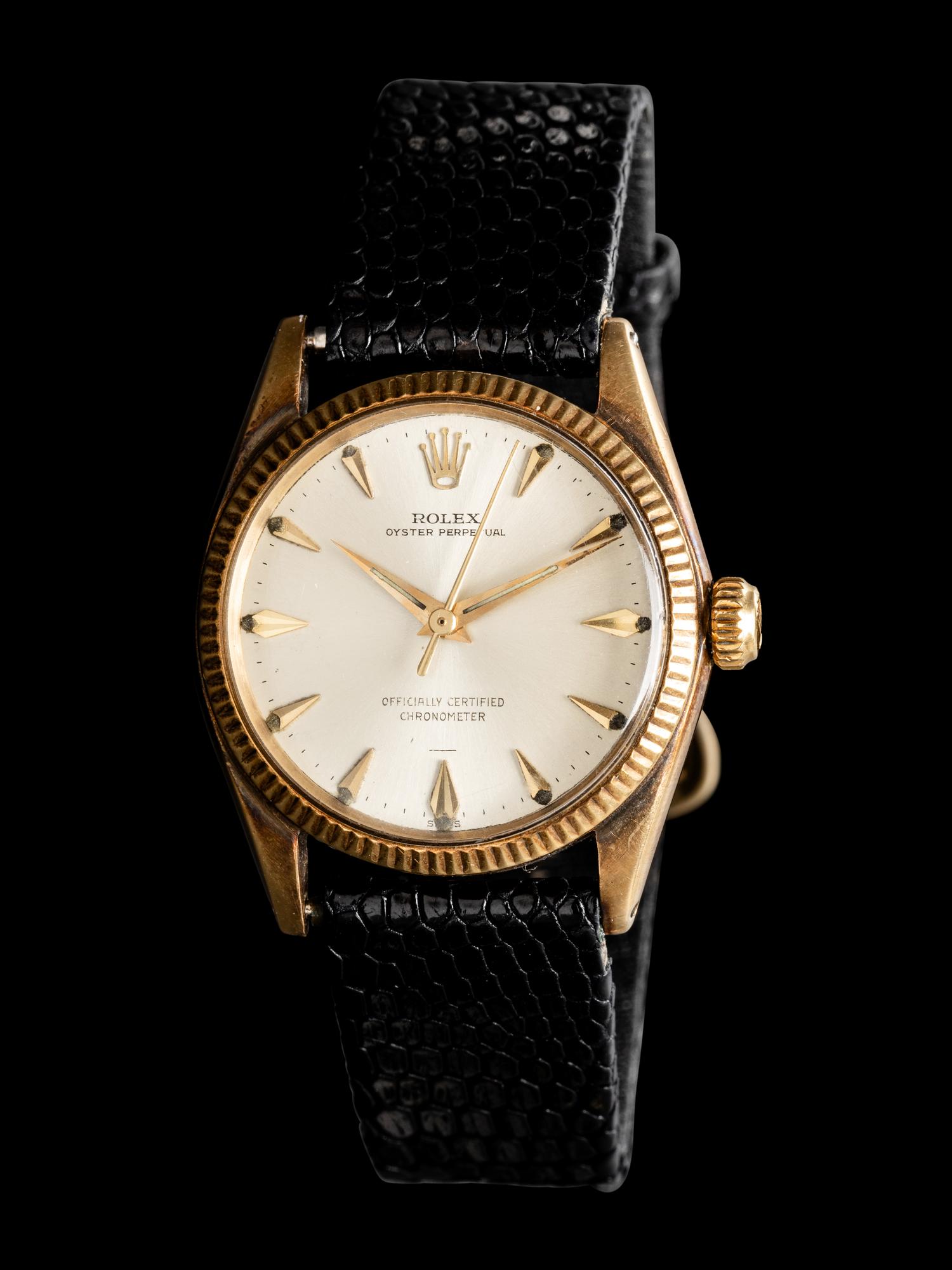 ROLEX, REF. 6551 14K YELLOW GOLD 'OYSTER PERPETUAL' WATCH