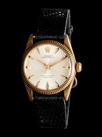 ROLEX, REF. 6551 14K YELLOW GOLD 'OYSTER PERPETUAL' WATCH