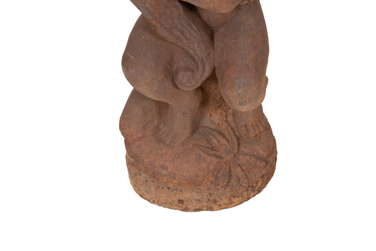A Pair of Cast Iron Garden Cherubs
