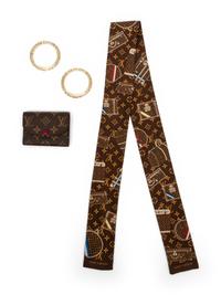 Louis Vuitton Twilly Scarf, Small Wallet, and Two Clear Monogram Bangles