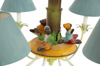 A Whimsical Tole 'Palm Tree and Bamboo' Chandelier