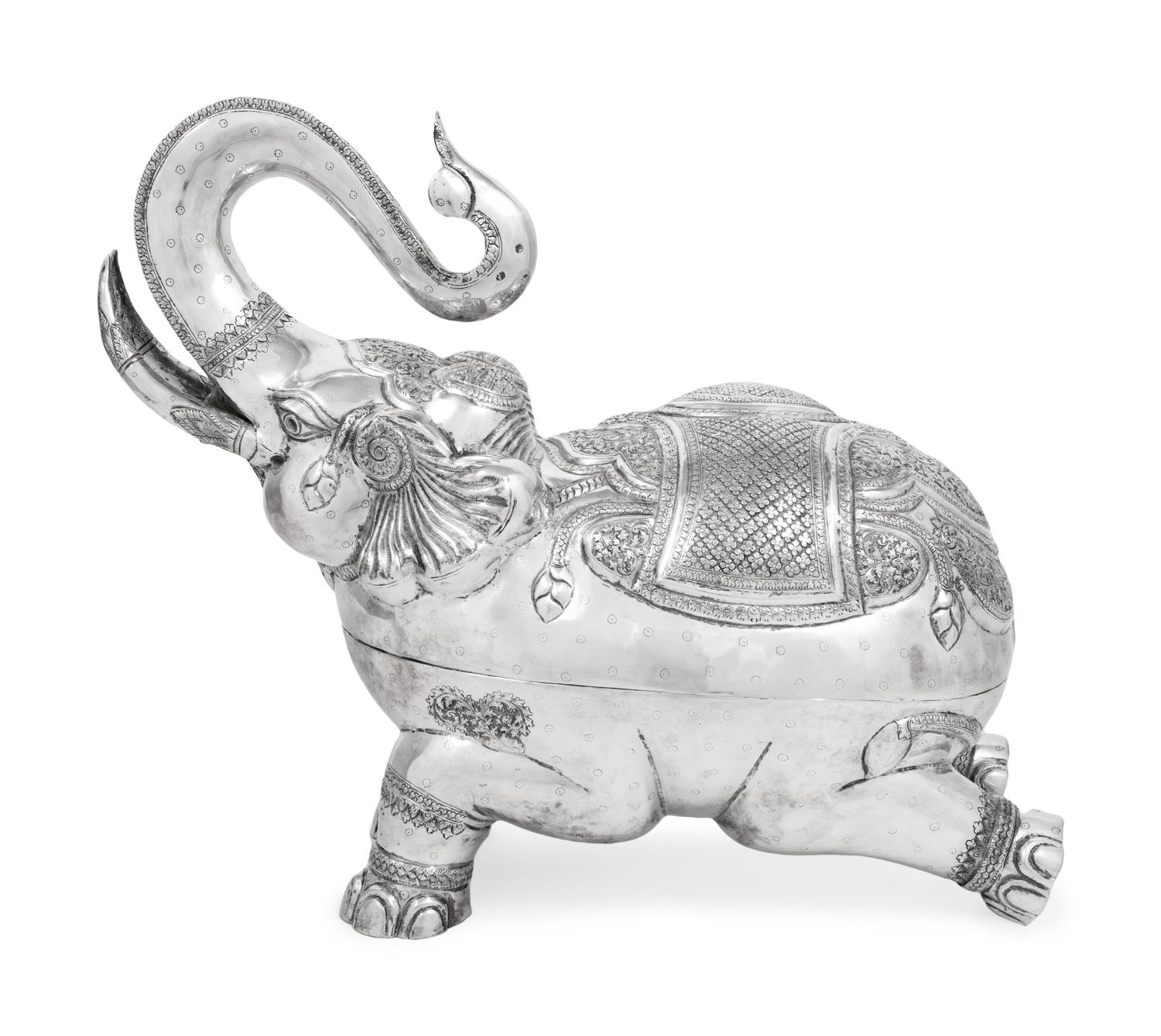 A Large Southeast Asian Silver Elephant