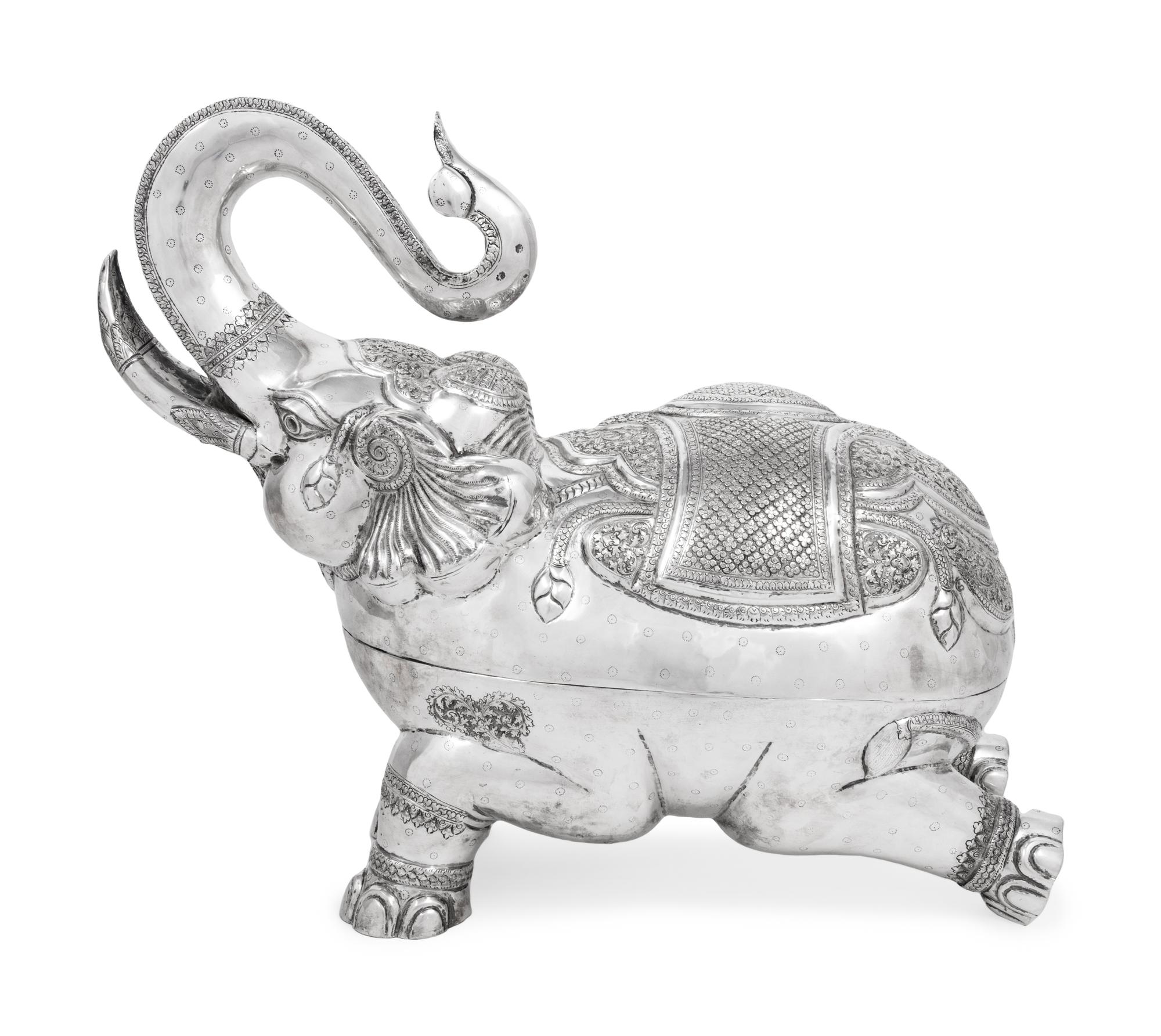 A Large Southeast Asian Silver Elephant