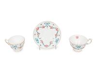 A Crown Staffordshire Blue Bow Porcelain Dessert Service