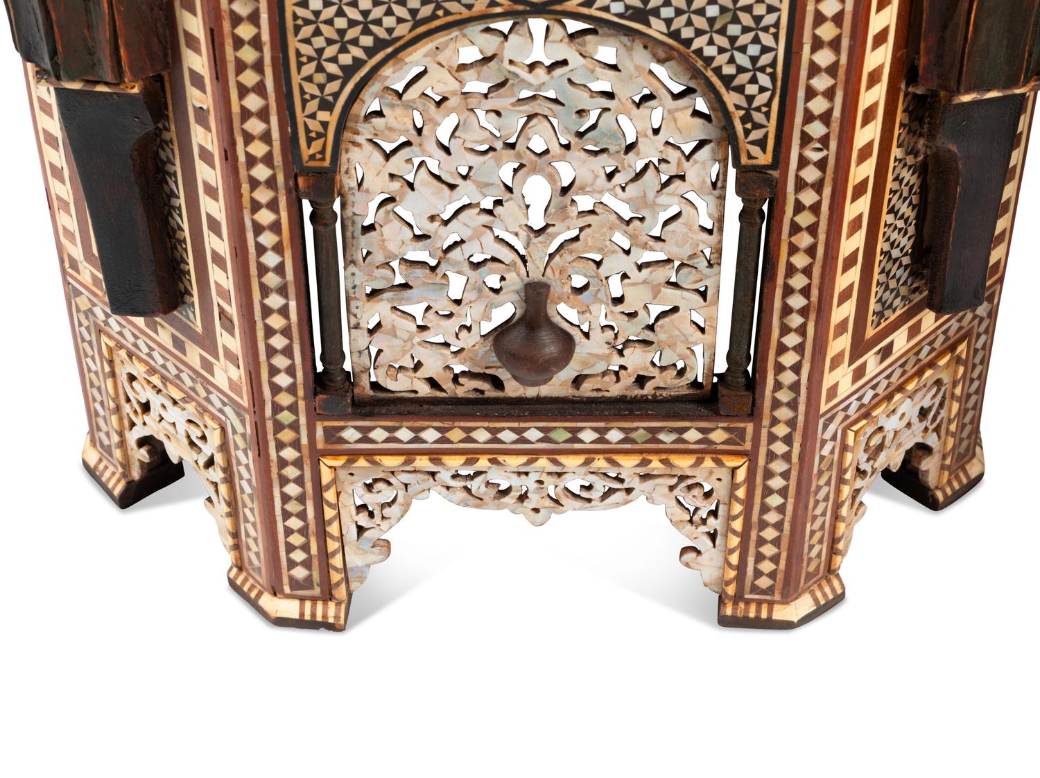 A Pair of Moorish Style Marquetry Side Tables