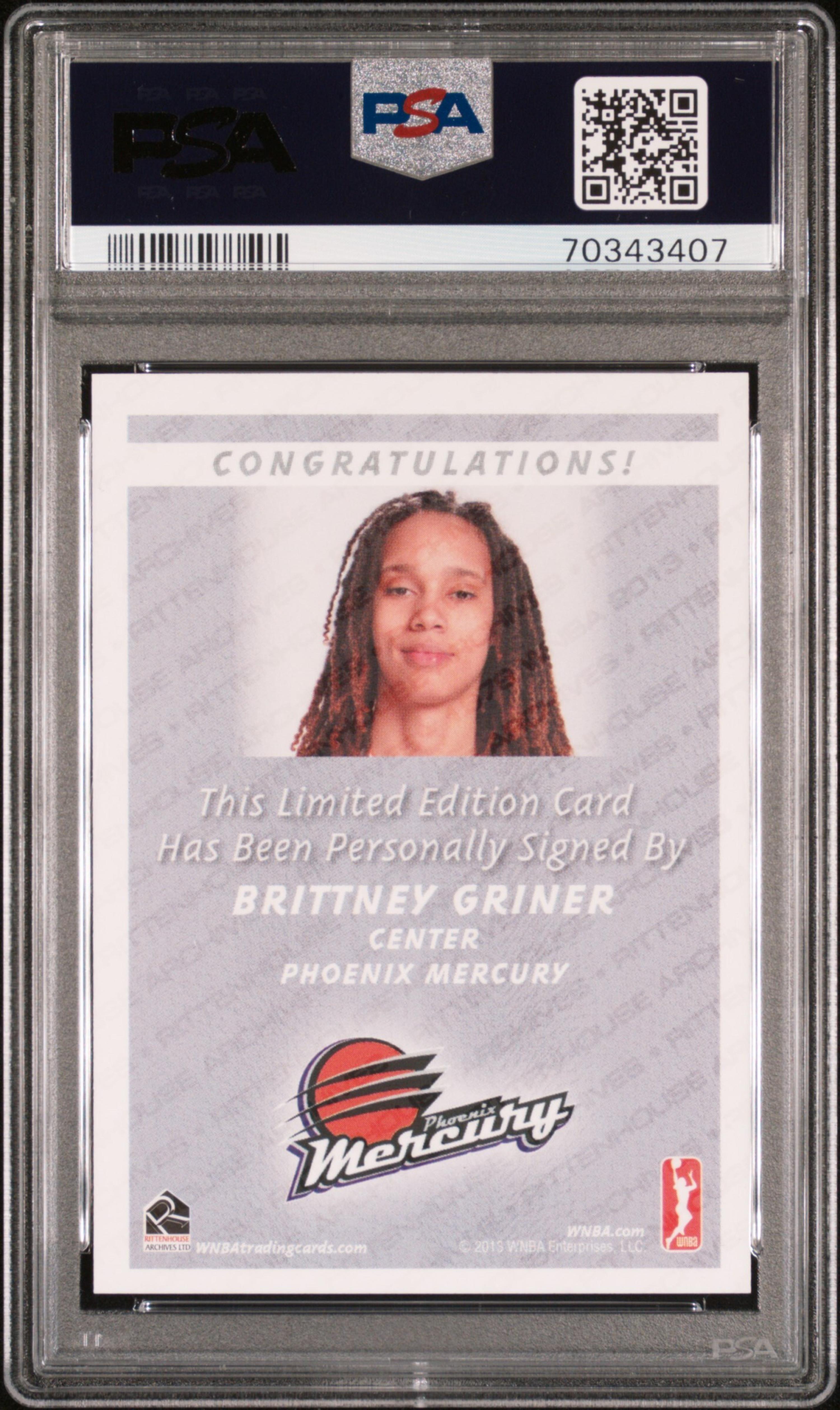 A 2013 Rittenhouse Archives Brittney Griner Signed Autograph Rookie Card (PSA 10 GEM MT; 10 AUTO)