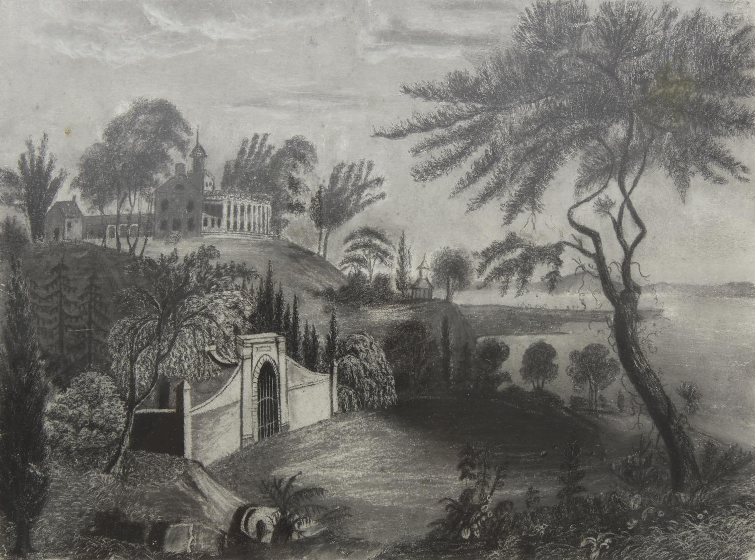 American School 19th Century, Two Views of the Washington's Tomb at Mount Vernon , First Half 19th Century