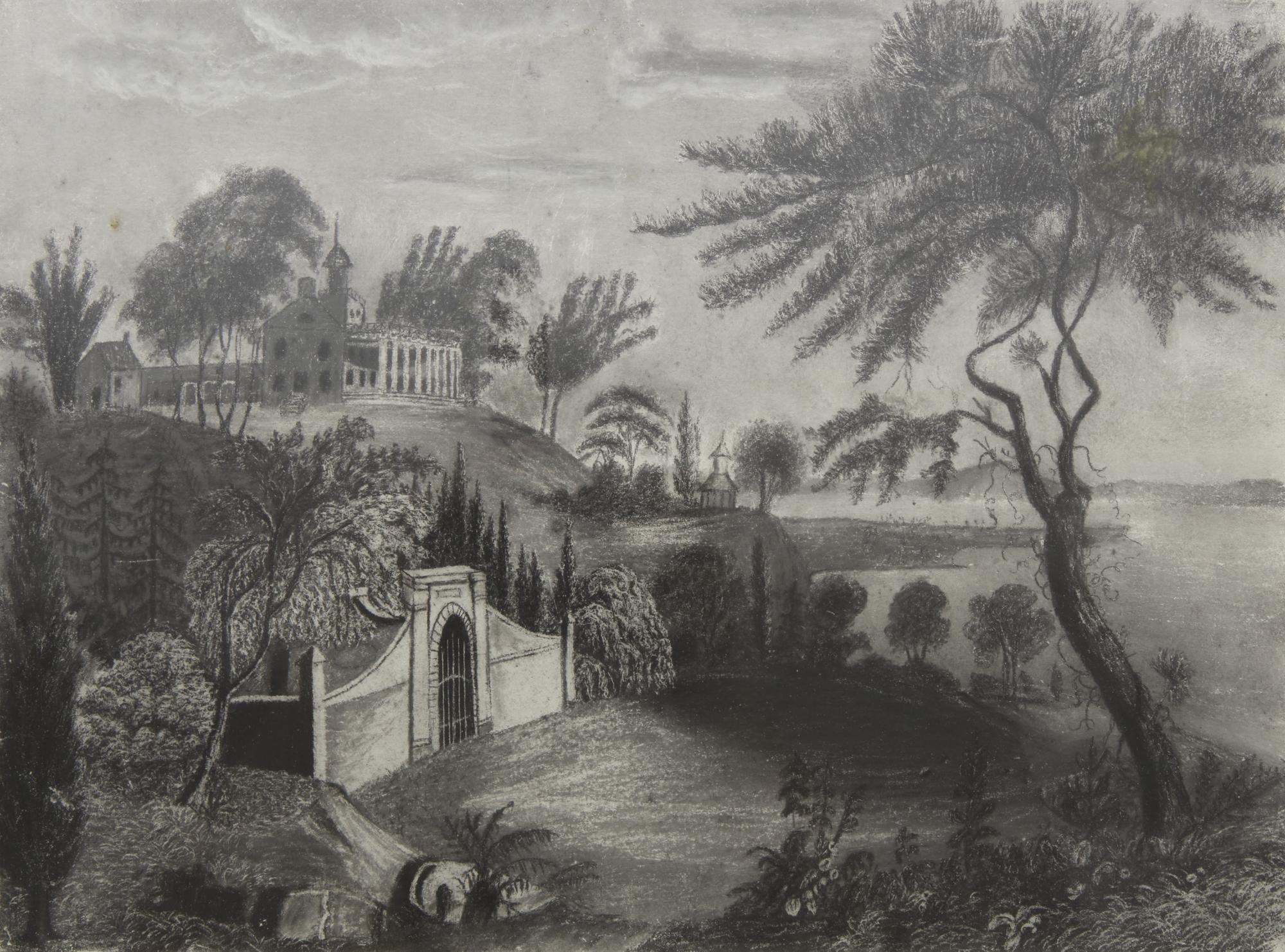 American School 19th Century, Two Views of the Washington's Tomb at Mount Vernon , First Half 19th Century