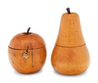 Two Fruit-Form Tea Caddies