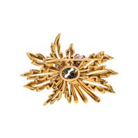 YELLOW GOLD AND MULTIGEM FLORAL SPRAY BROOCH