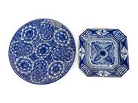 A Chinese Blue and White Porcelain Charger and Octagonal Dish — 20TH CENTURY