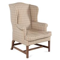 An English Mahogany Wingback Armchair