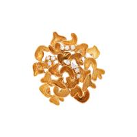 YELLOW GOLD AND DIAMOND BROOCH