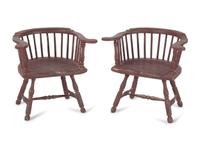 Eleven Miniature Windsor Chairs