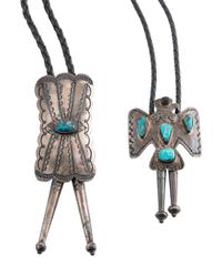 Navajo Silver and Turquoise Bolo Ties