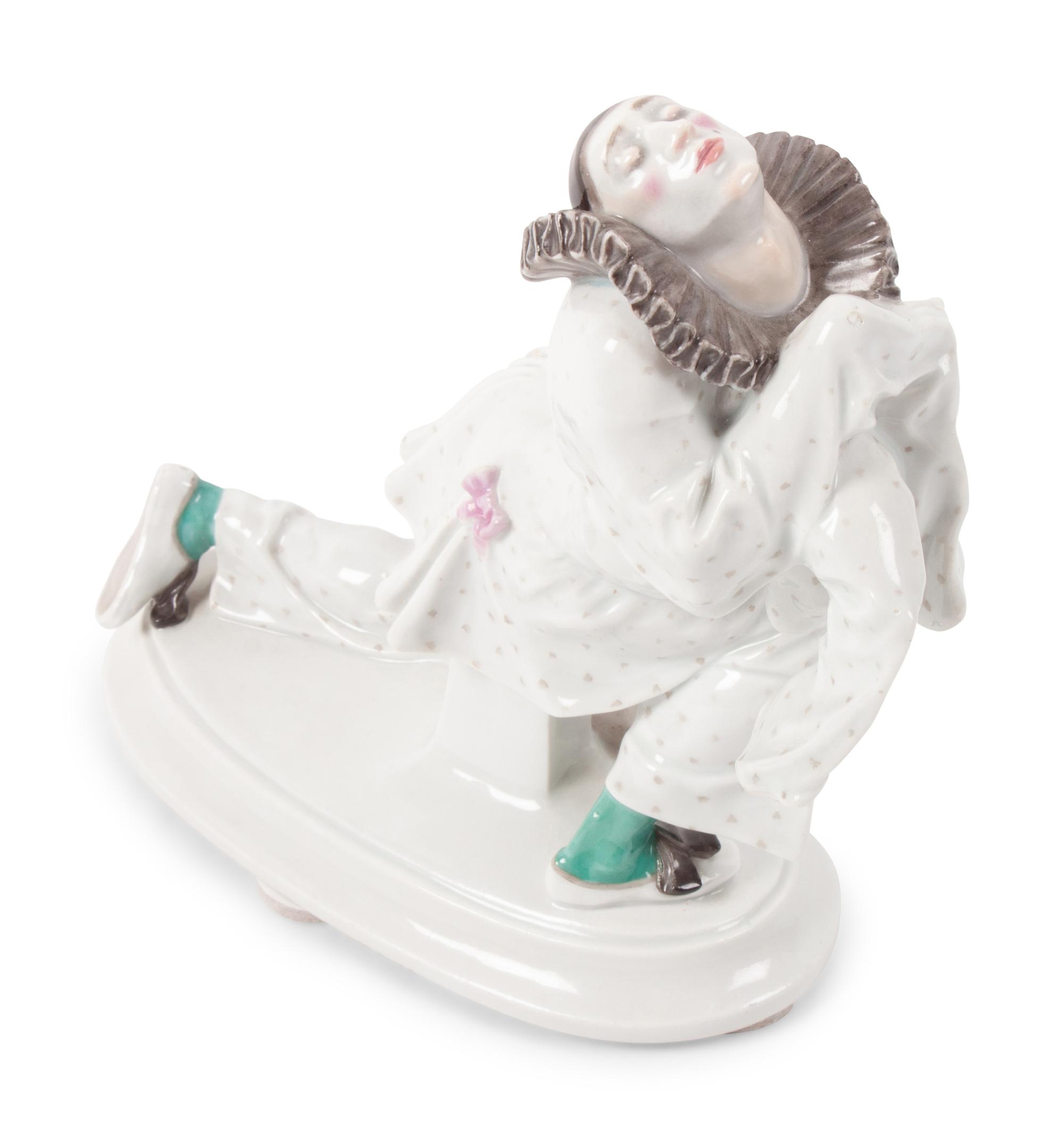 A Meissen Porcelain Pierrot Figure