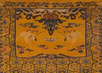 A Pair of Chinese Yellow Ground Brocade Woven 'Dragon' Silk Chair Covers