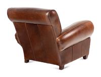 A Contemporary Leather-Upholstered Lounge Chair and Ottoman